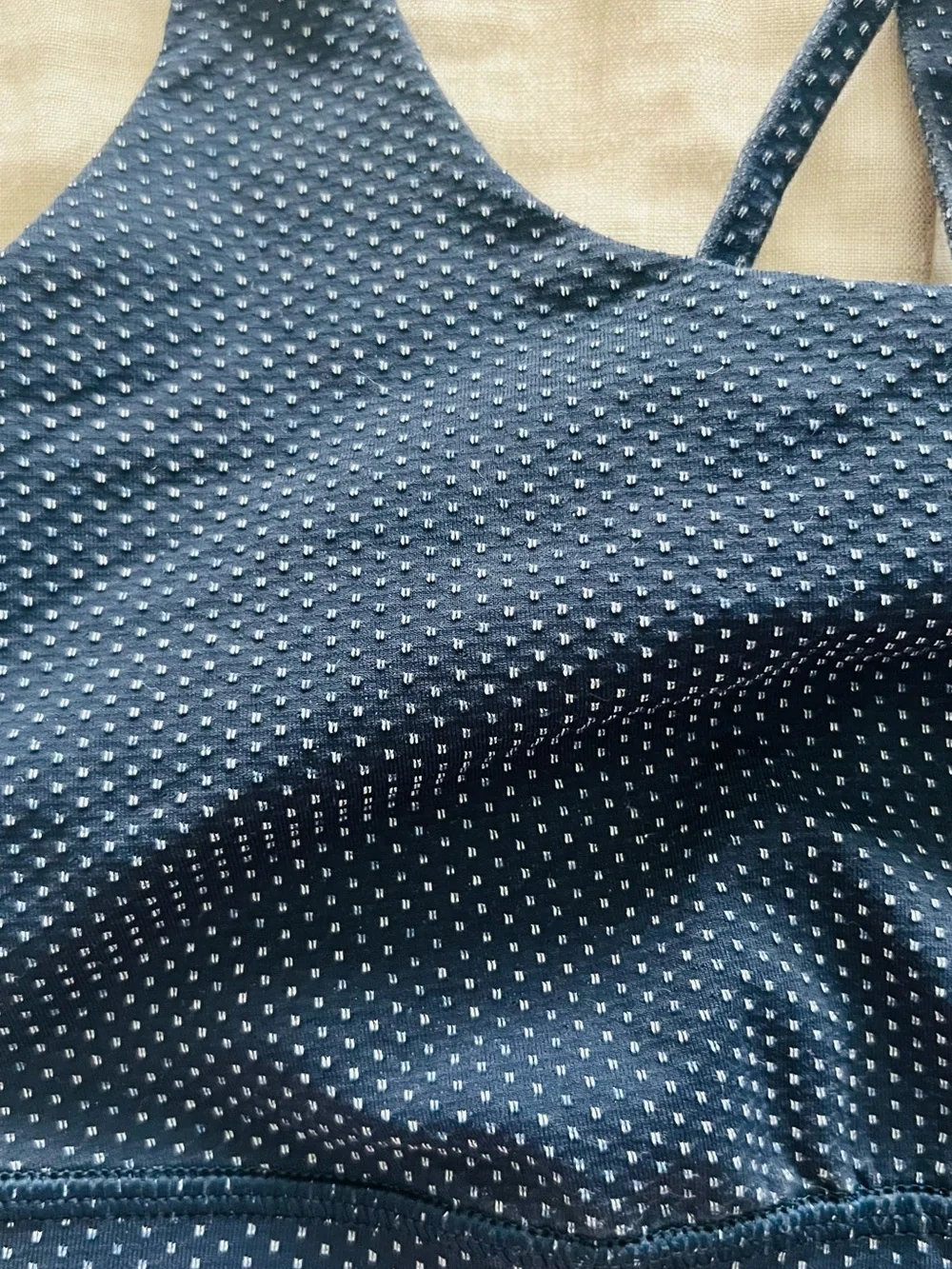 Lululemon Strappy Sports Bra | Size 10 | Navy Polka Dot